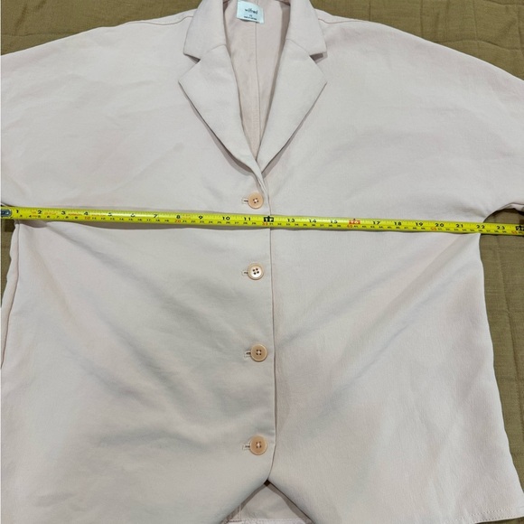Aritzia Freeform Wilfred Button Up Shirt Oversized Size XS Pale Blush Pink - Picture 6 of 8